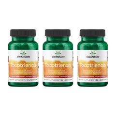 Swanson tocotrienols double-strength bottle close-up showing 100 mg capsules for antioxidant support