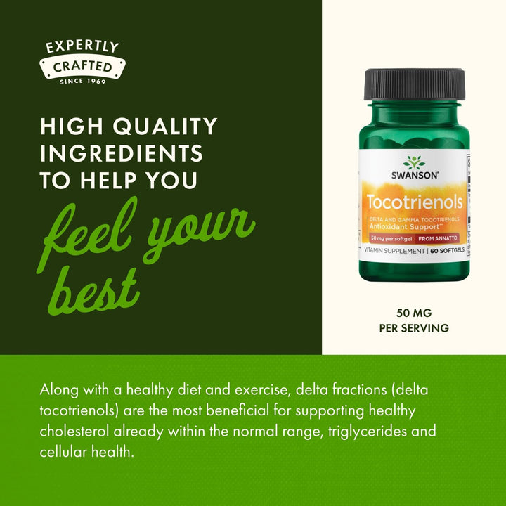 Swanson Deltagold ingredients label highlights annatto tocotrienols and tocopherol-free composition