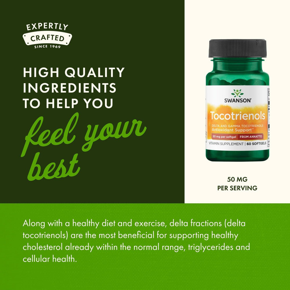 Swanson Deltagold ingredients label highlights annatto tocotrienols and tocopherol-free composition