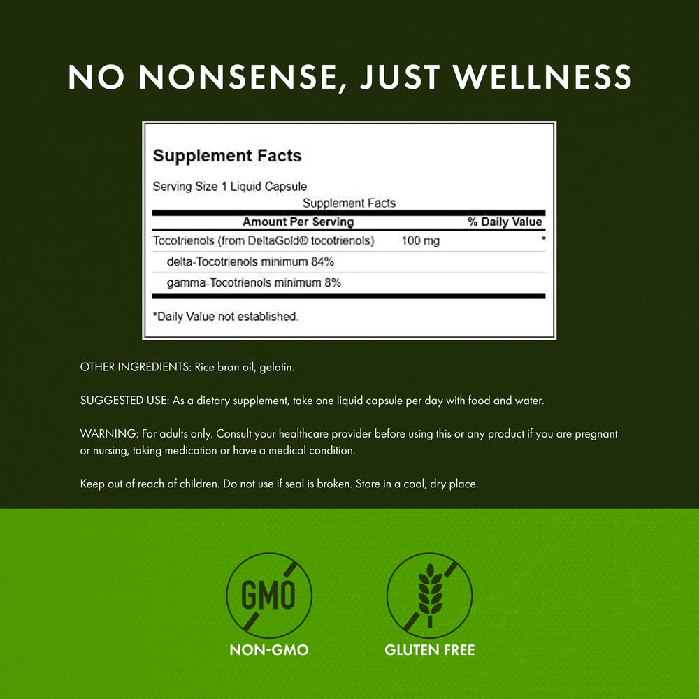 Swanson Tocotrienols liquid capsules pour demonstrates easy-to-swallow format