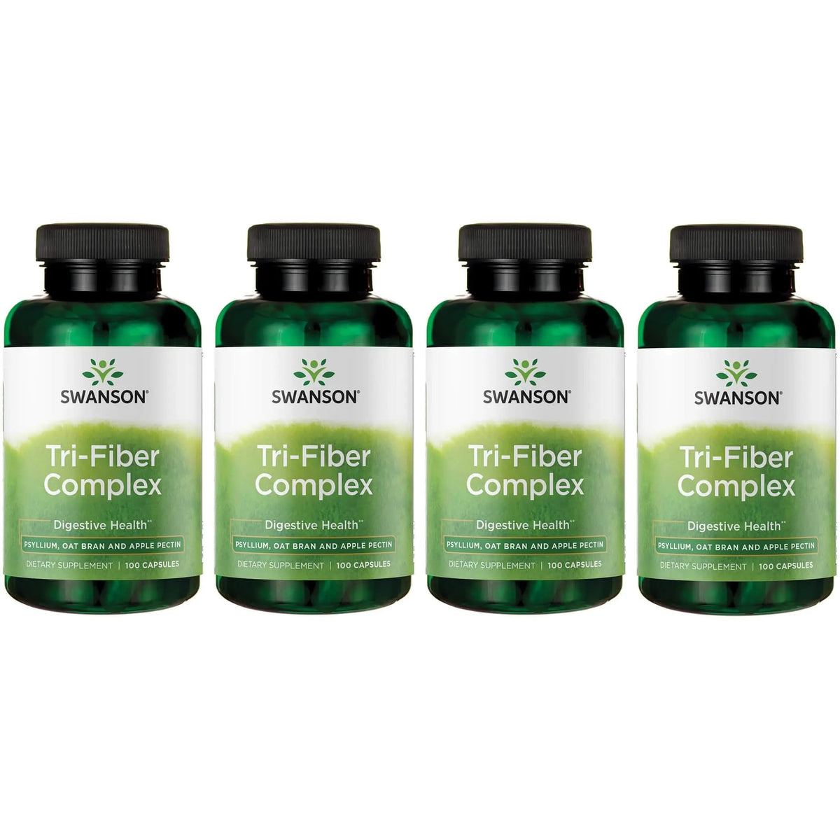 Swanson Tri-Fiber Complex bottle front with 100 capsules for daily digestive support