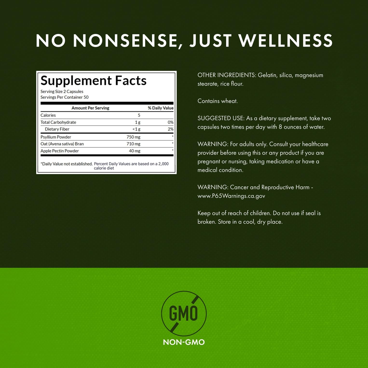 Close-up of Swanson Tri-Fiber Complex capsules highlighting natural fiber blend