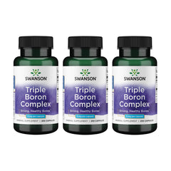 Swanson Triple Boron Complex bottle front for bone health support.