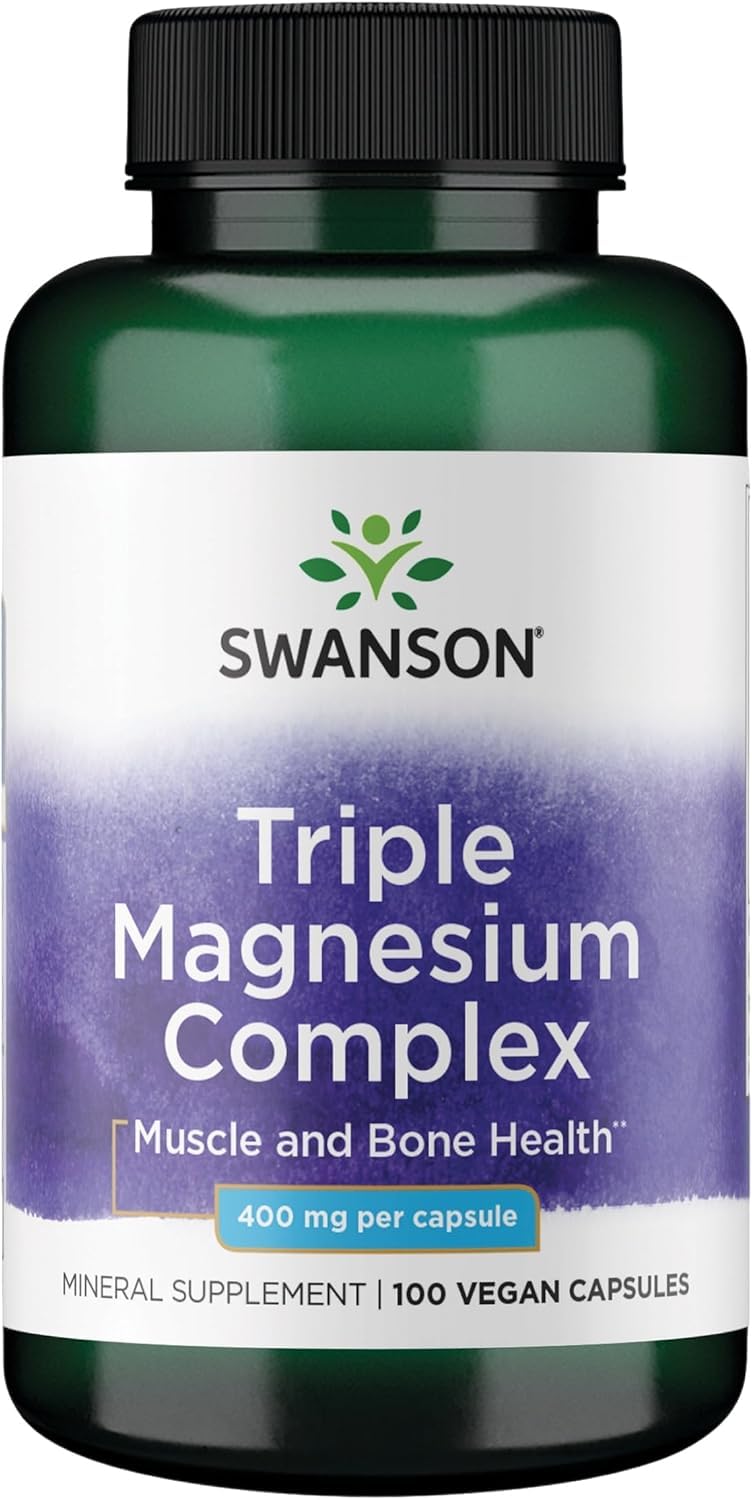 Swanson Triple Magnesium Complex, botella, apoya la función muscular diaria