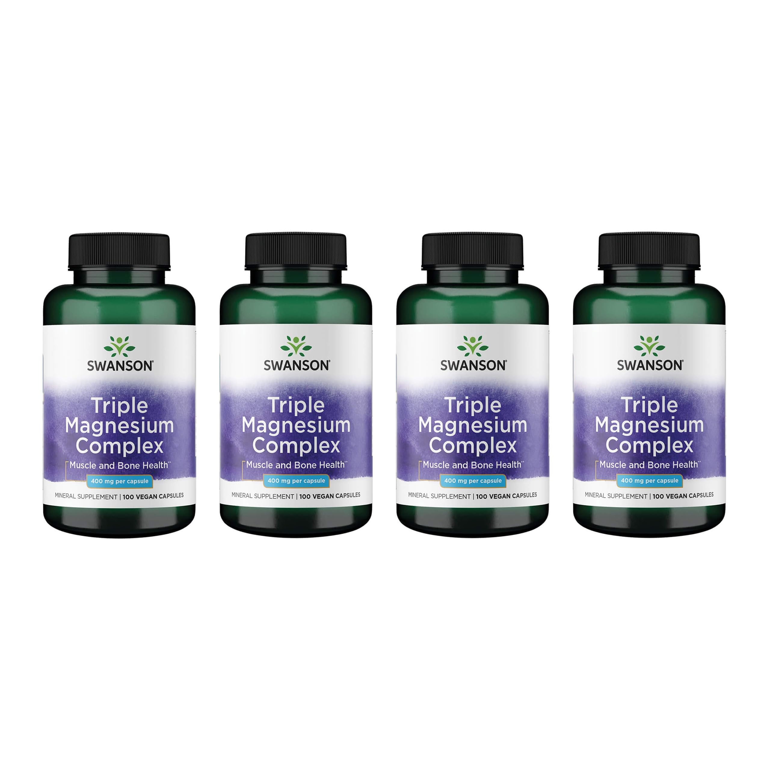 Swanson Triple Magnesium Complex bottle with label for daily mineral support.