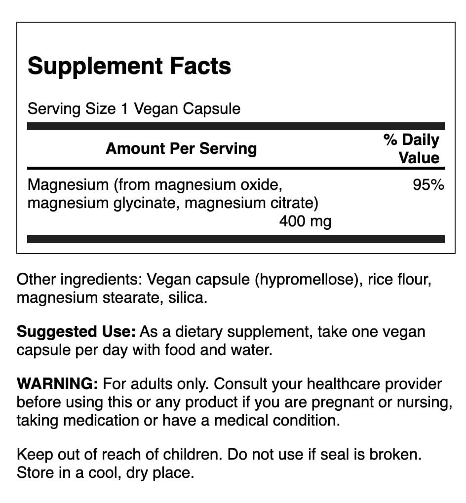 Swanson Triple Magnesium Complex, cápsulas, contribuye al funcionamiento nervioso normal