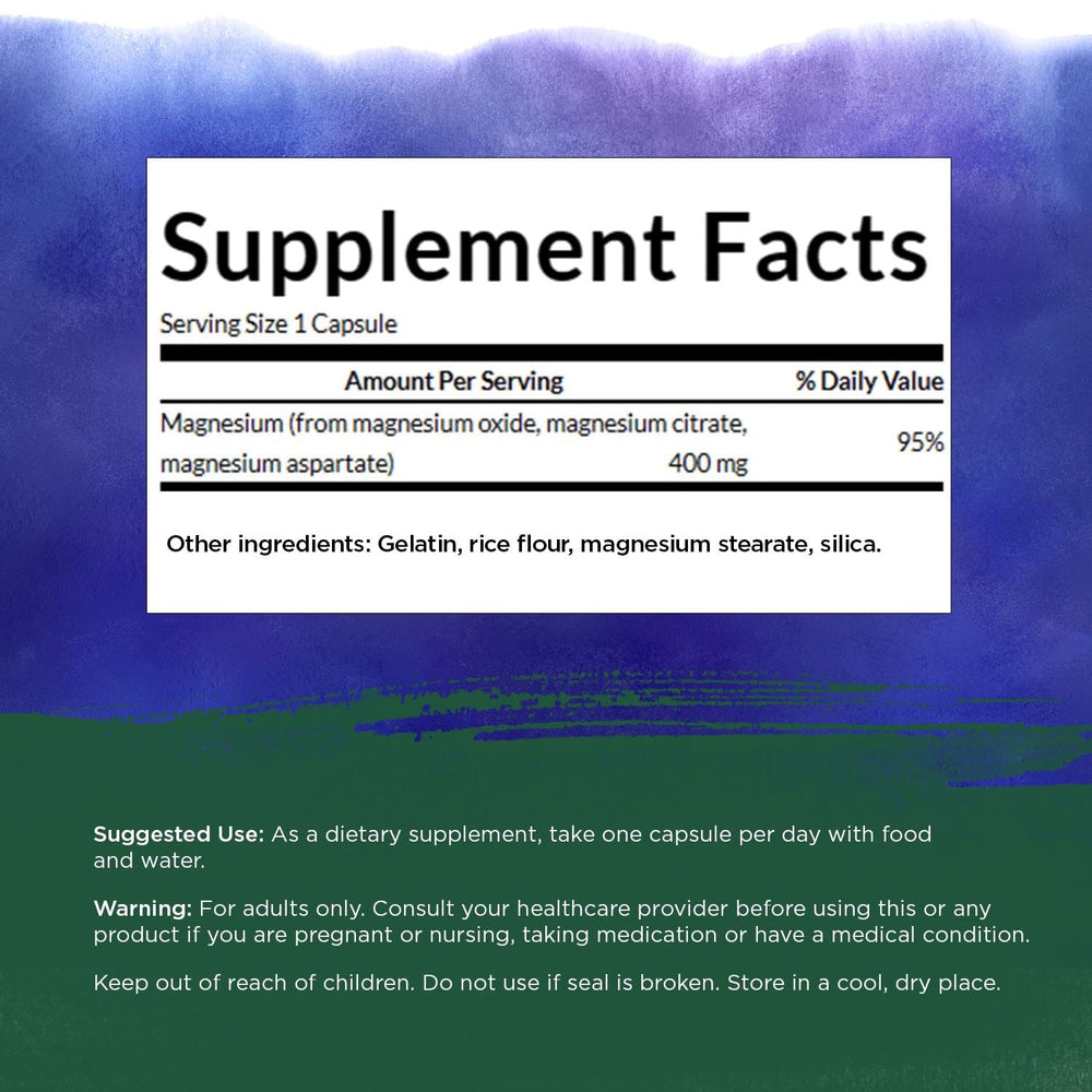 Swanson Triple Magnesium Complex capsules for easy daily use and energy support