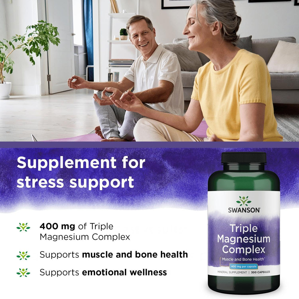 Swanson Triple Magnesium Complex inside the box highlights vegan capsule option