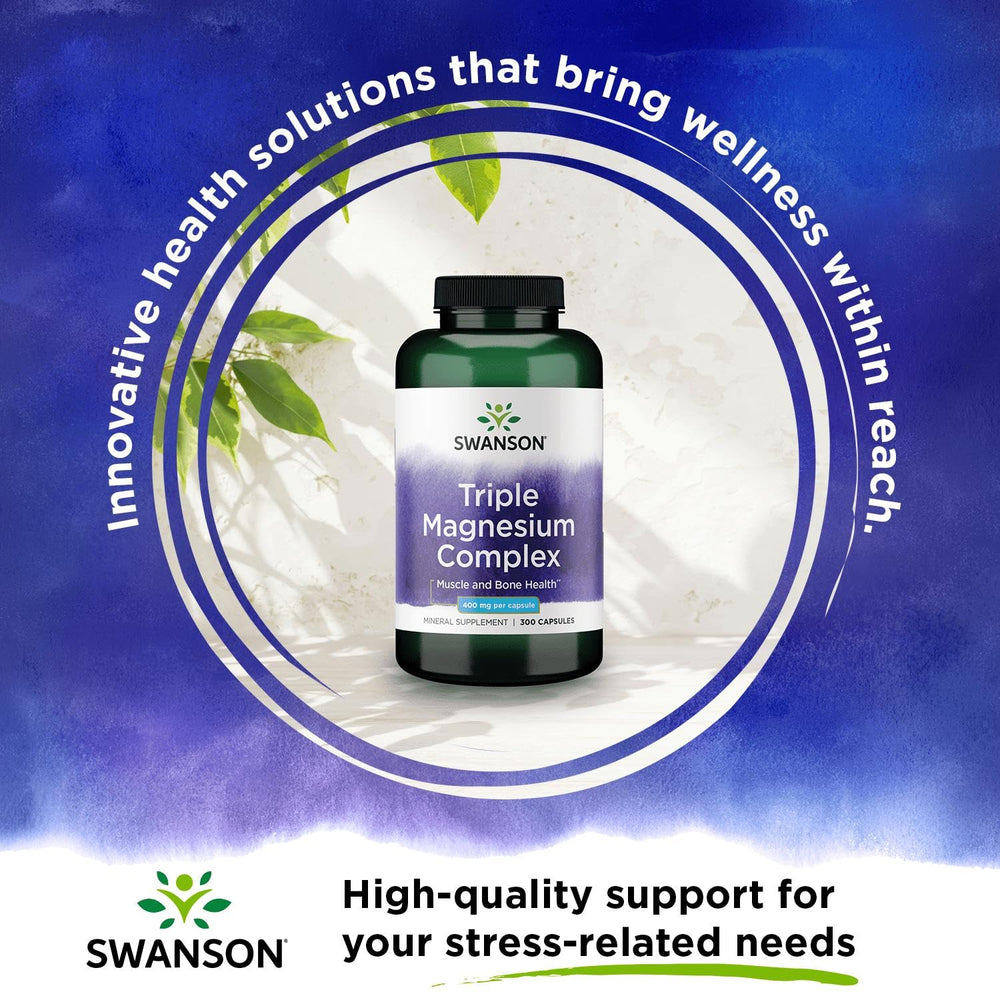 Swanson Triple Magnesium Complex label shows ingredients and absorption-focused forms