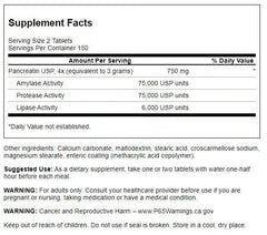 Swanson Pancreatin 4X capsules close-up showing enzyme-rich formula