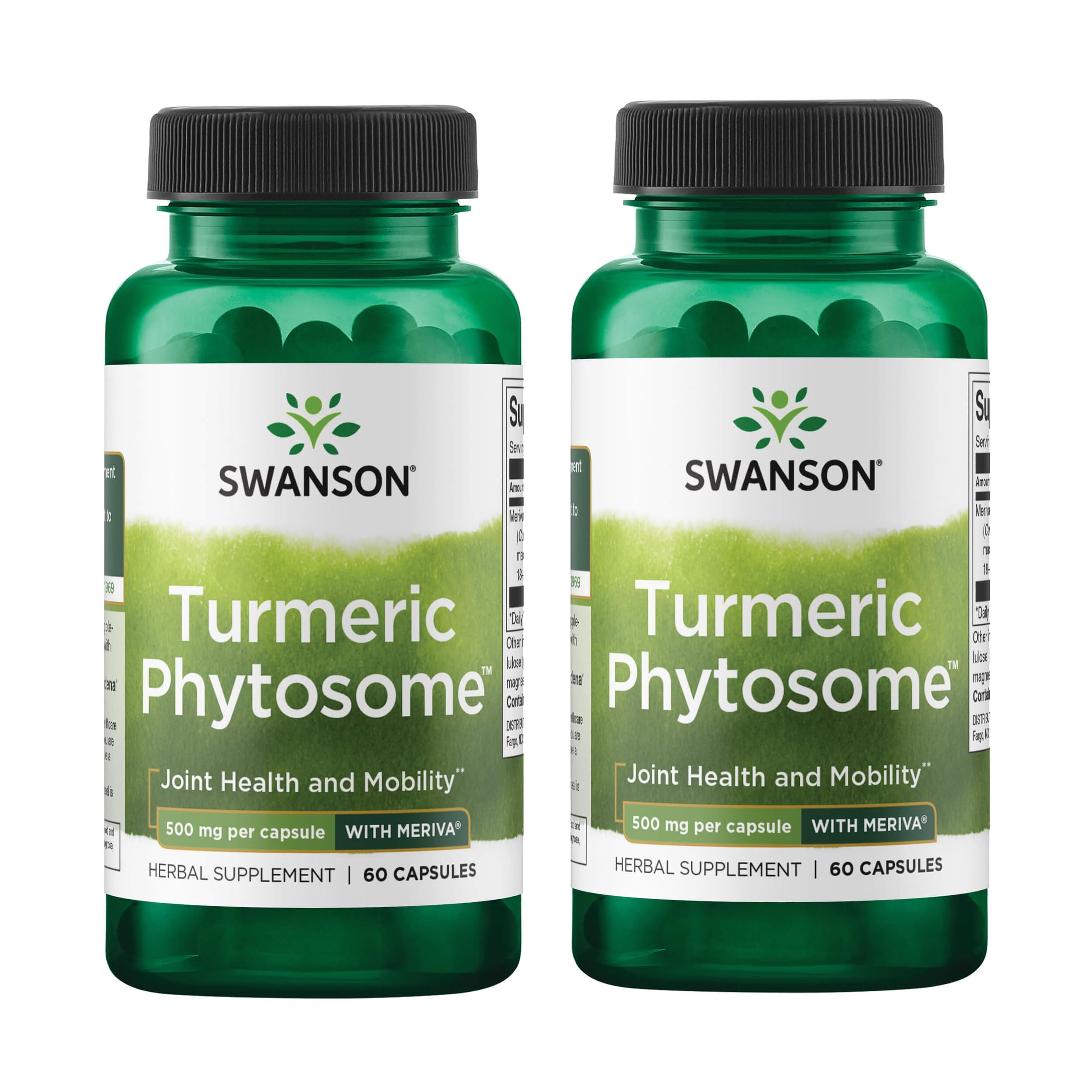 Swanson Turmeric Phytosome Meriva bottle front shows daily wellness support