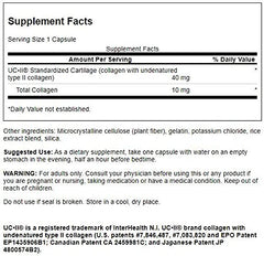 Close-up of Swanson UC-II capsules with undenatured type II collagen per capsule