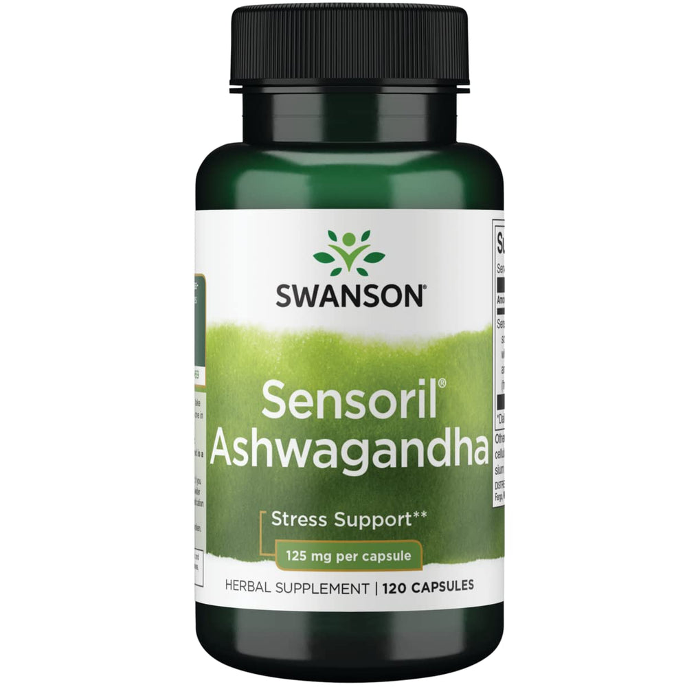 Swanson UL Sensoril Ashwagandha 125mg bottle for daily stress support