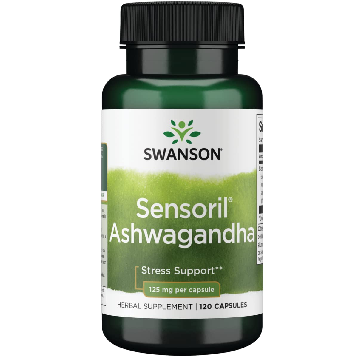 Swanson UL Sensoril Ashwagandha 125mg bottle for daily stress support
