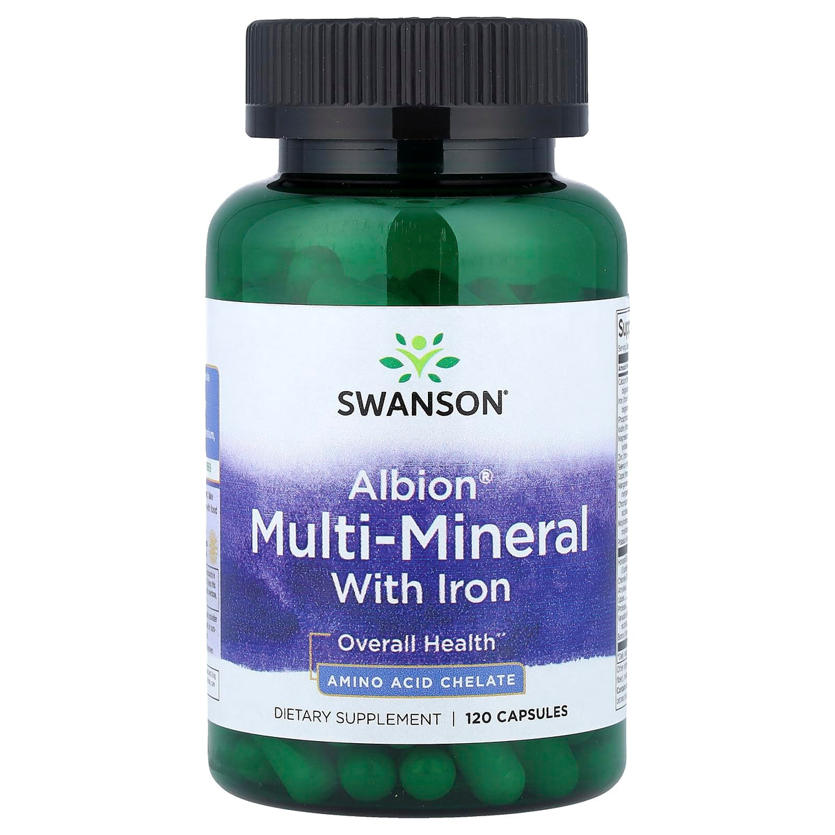 Swanson ULT Albion Multi-MIN with Iron bottle showing a full-size bottle for daily mineral support.