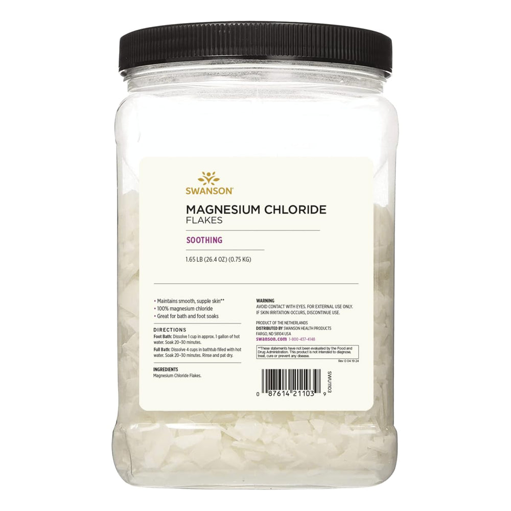 Swanson ULT Magnesium Chloride Flakes bag front for smooth skin care.