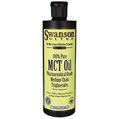 Swanson ULT MCT Oil bottle front view supports clean energy.