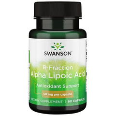 Swanson ULT R-Fraction Alpha Lipoic 50 mg bottle with GMP-certified facilities seal