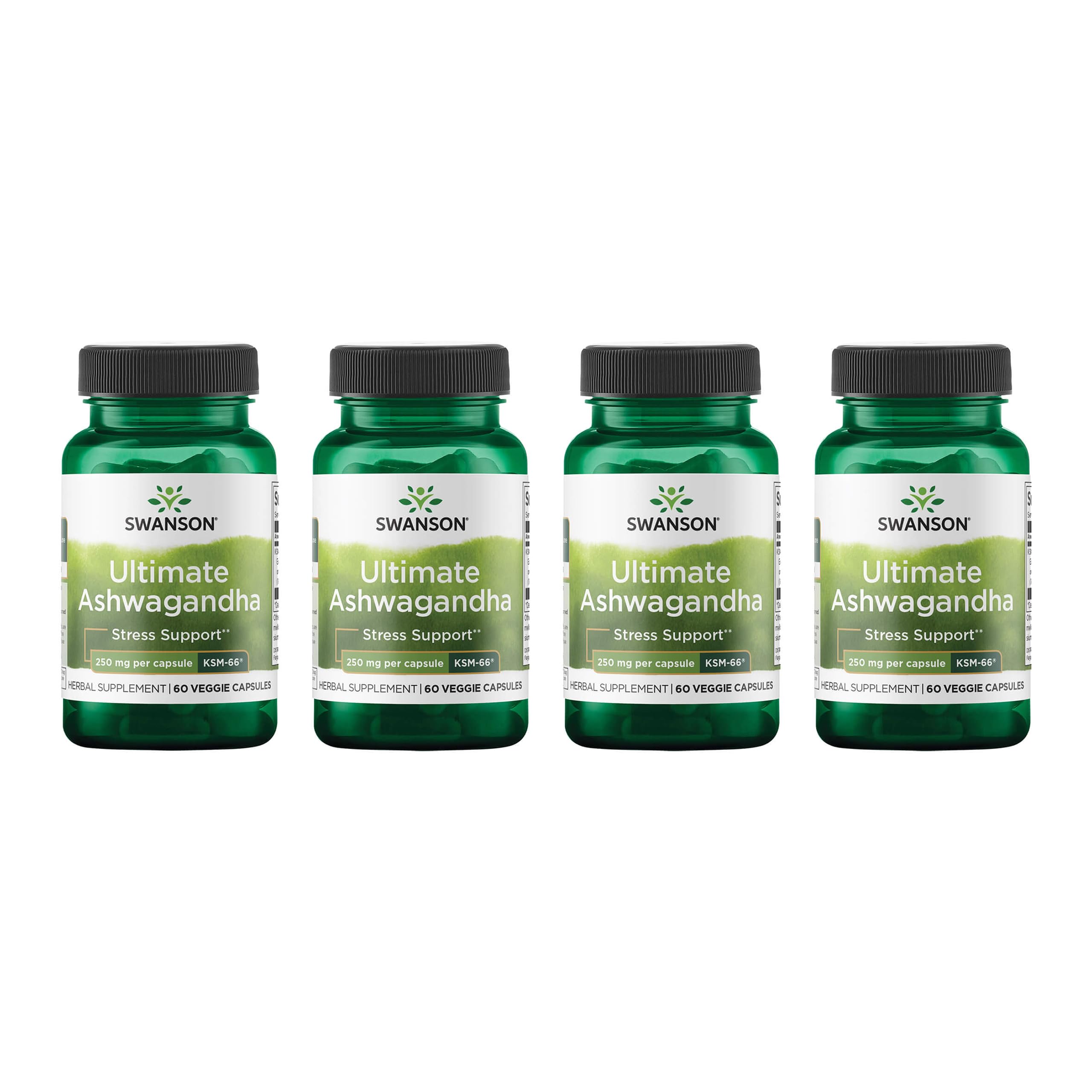 Swanson Ultimate Ashwagandha KSM-66 bottle supports daily calm and balanced mood.