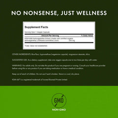 Swanson Ultimate Ashwagandha KSM-66 label highlights 250 mg per capsule.