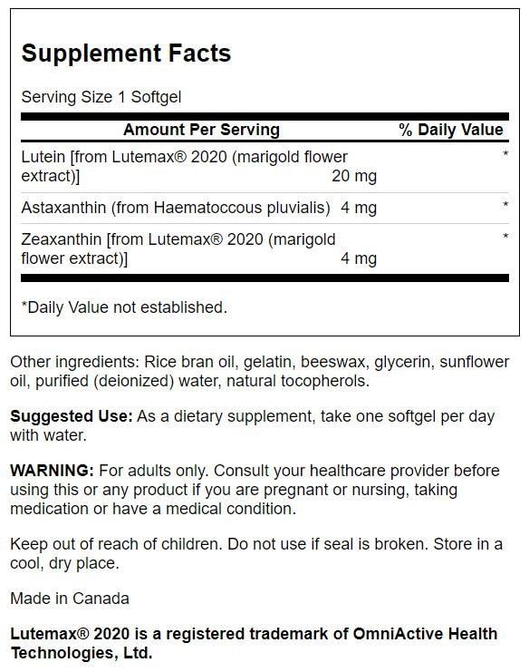 Swanson Ultimate Ocular Antioxidant bottle close-up showing easy-to-swallow softgels for daily routine