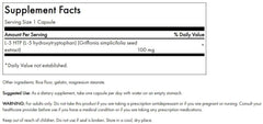 Close-up of Swanson Ultra 5-HTP capsules highlighting convenient daily dosage