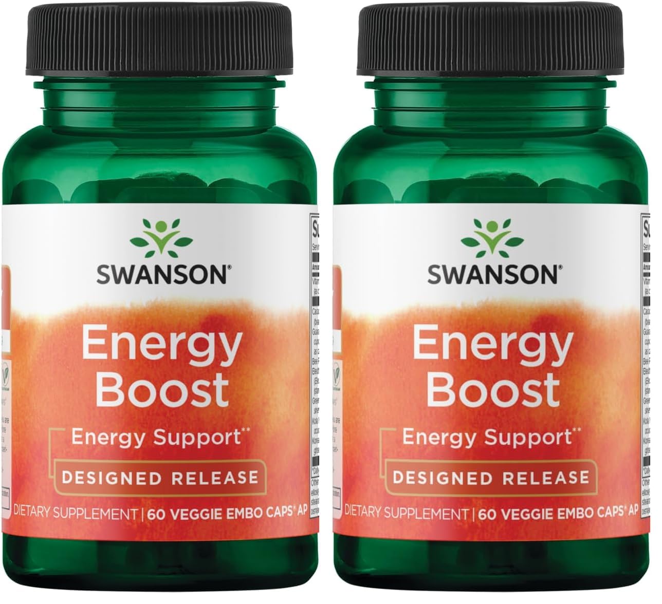 Swanson Ultra Energy Boost design-release bottle with capsules for steady daytime focus.