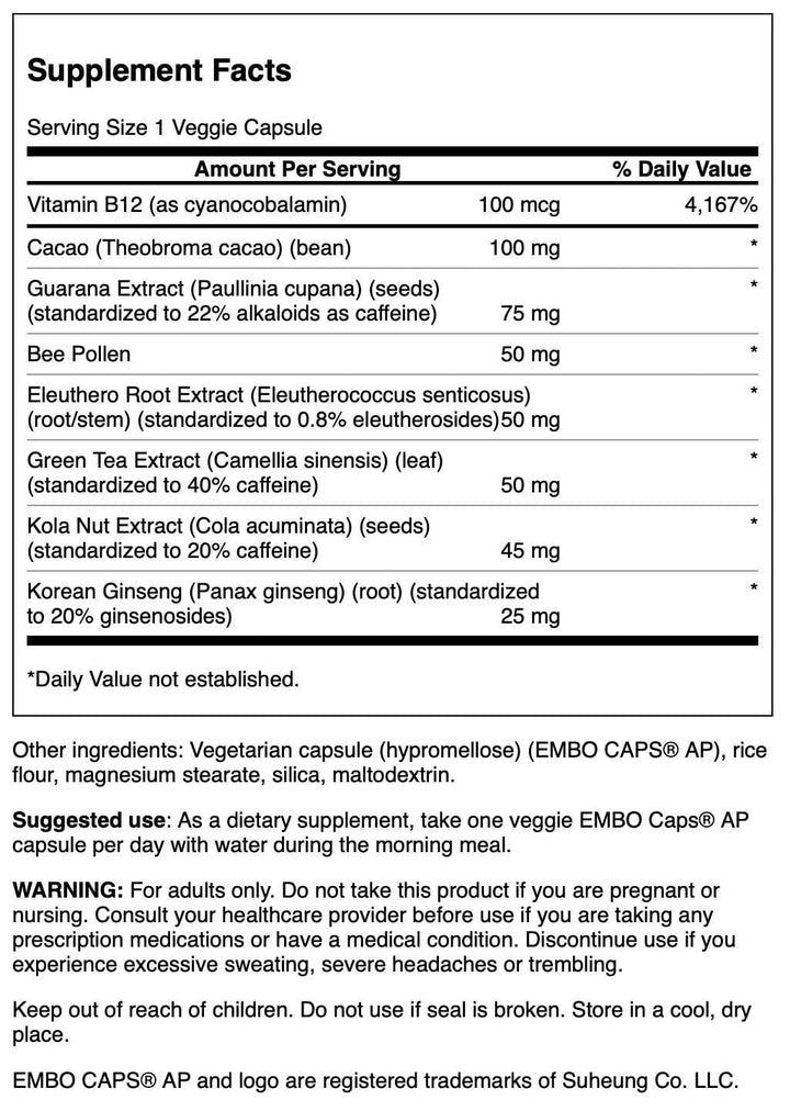 Swanson Ultra Energy Boost vegetarian capsules pack for daily energy-support use.