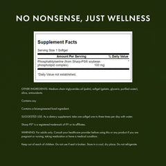Swanson Ultra phosphatidylserine 100 mg label showing purity and potency details