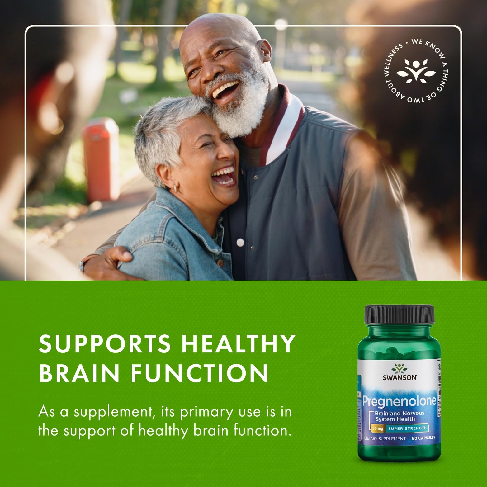 Ingredient list close-up for Swanson Ultra pregnenolone promotes transparency.