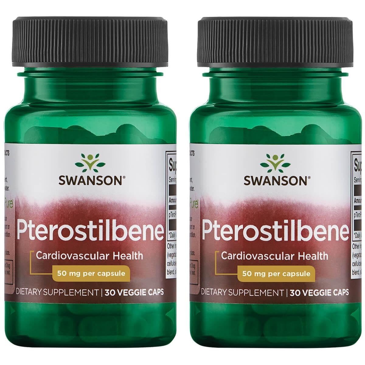 Swanson Ultra Pterostilbene 50 mg capsules bottle for vegetarian antioxidant support