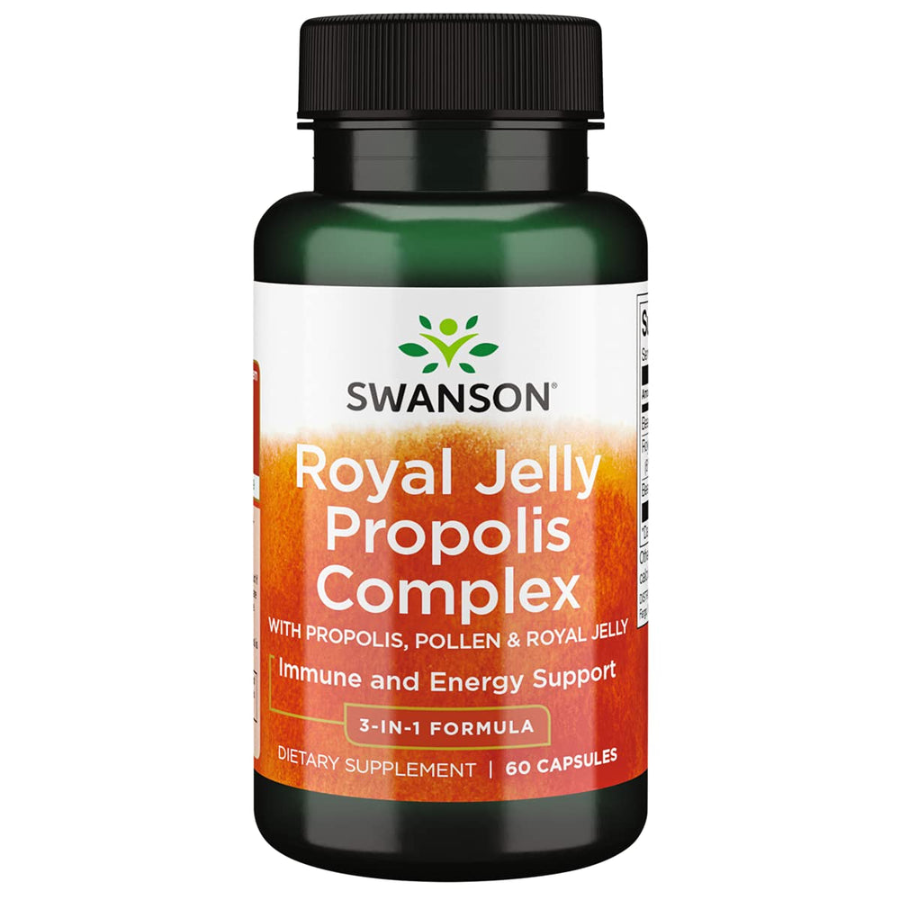 Swanson Ultra Royal Jelly Propolis Complex bottle highlights daily immune support potential.