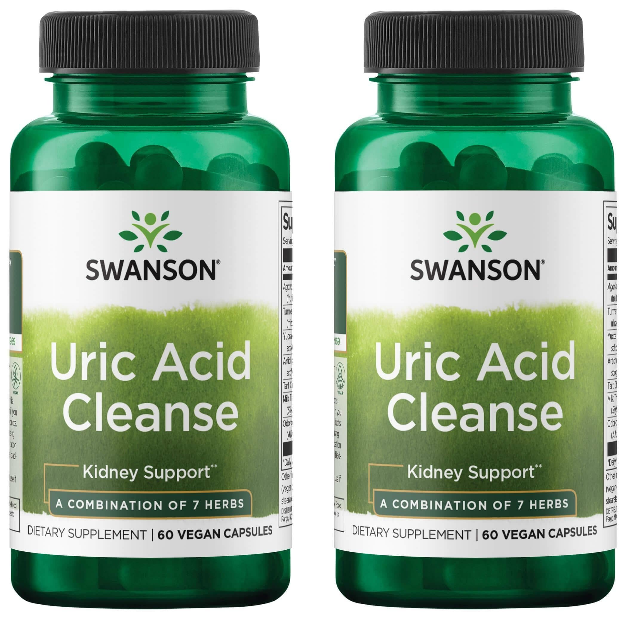 Swanson Uric Acid Cleanse bottle front view for daily kidney support.
