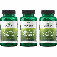 Swanson Uric Acid Cleanse bottle front showing 3-pack and kidney support branding