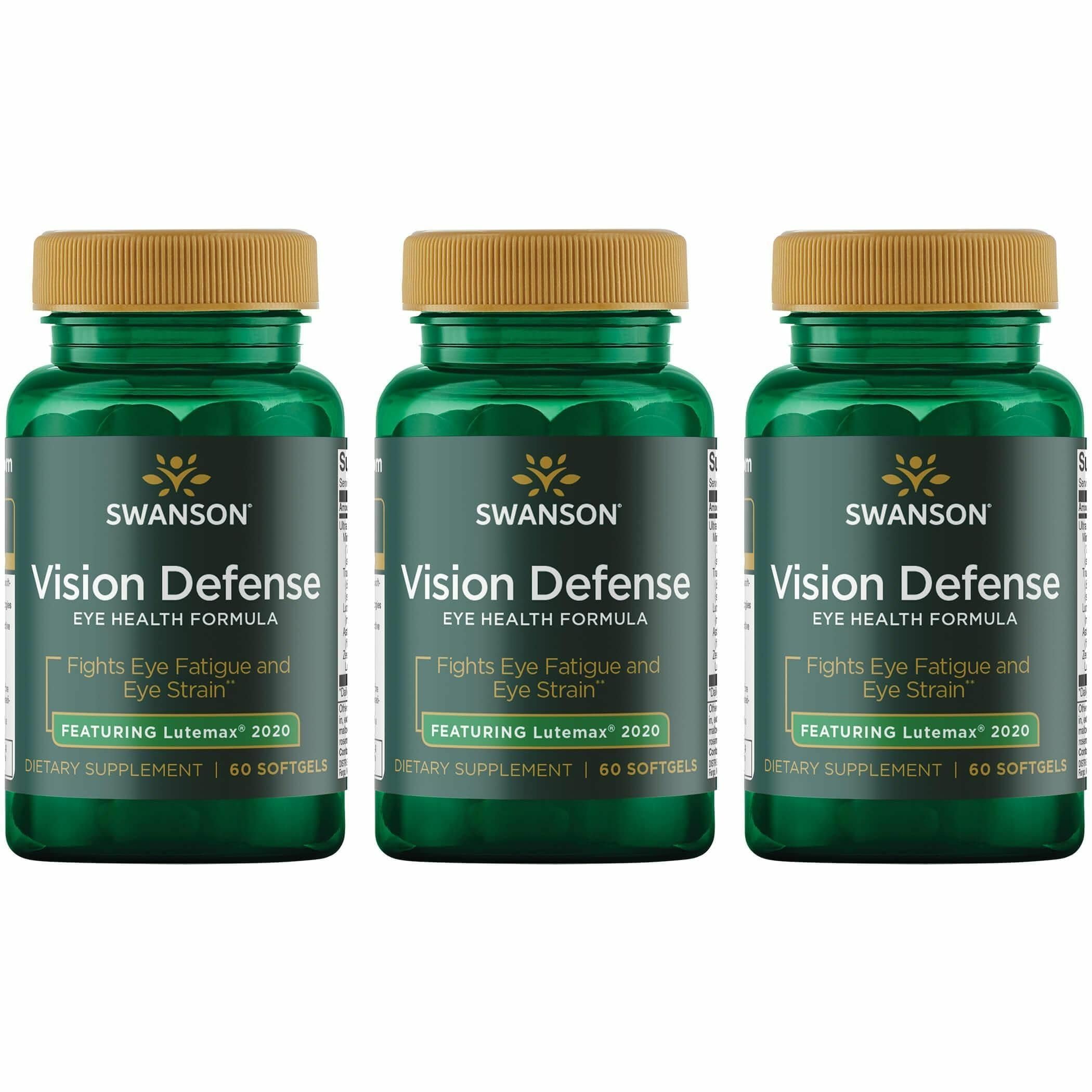 Swanson Vision Defense bottle front showing comprehensive eye health support