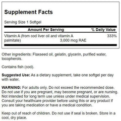 Closeup of Swanson Vitamin A softgels for daily intake.