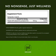 Swanson Vitamin B1 bottle front displays a reliable daily metabolism support
