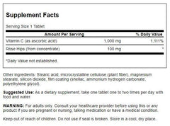Swanson Vitamin C with Rose Hips tablets support daily wellness and absorption.