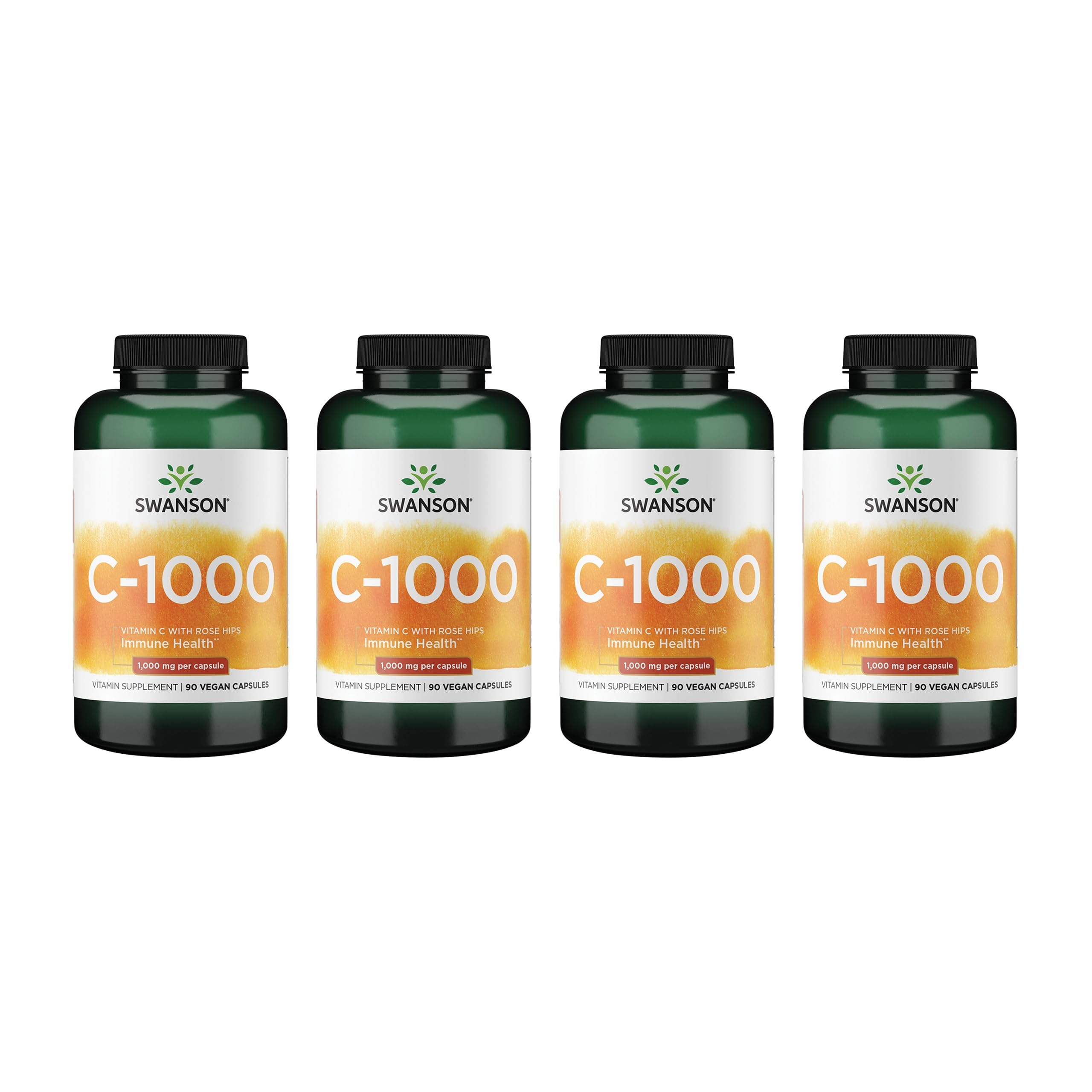 Swanson Vitamin C with Rose Hips bottle for daily immune and heart health support.