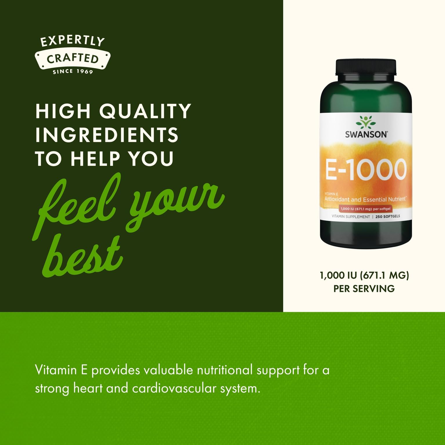 Softgels in hand from Swanson Vitamin E 1000 IU for easy dosing.