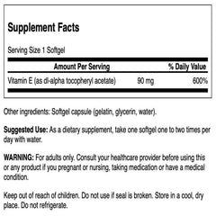Closeup of Swanson Vitamin E 200 IU softgels, smooth texture for effortless swallowing.