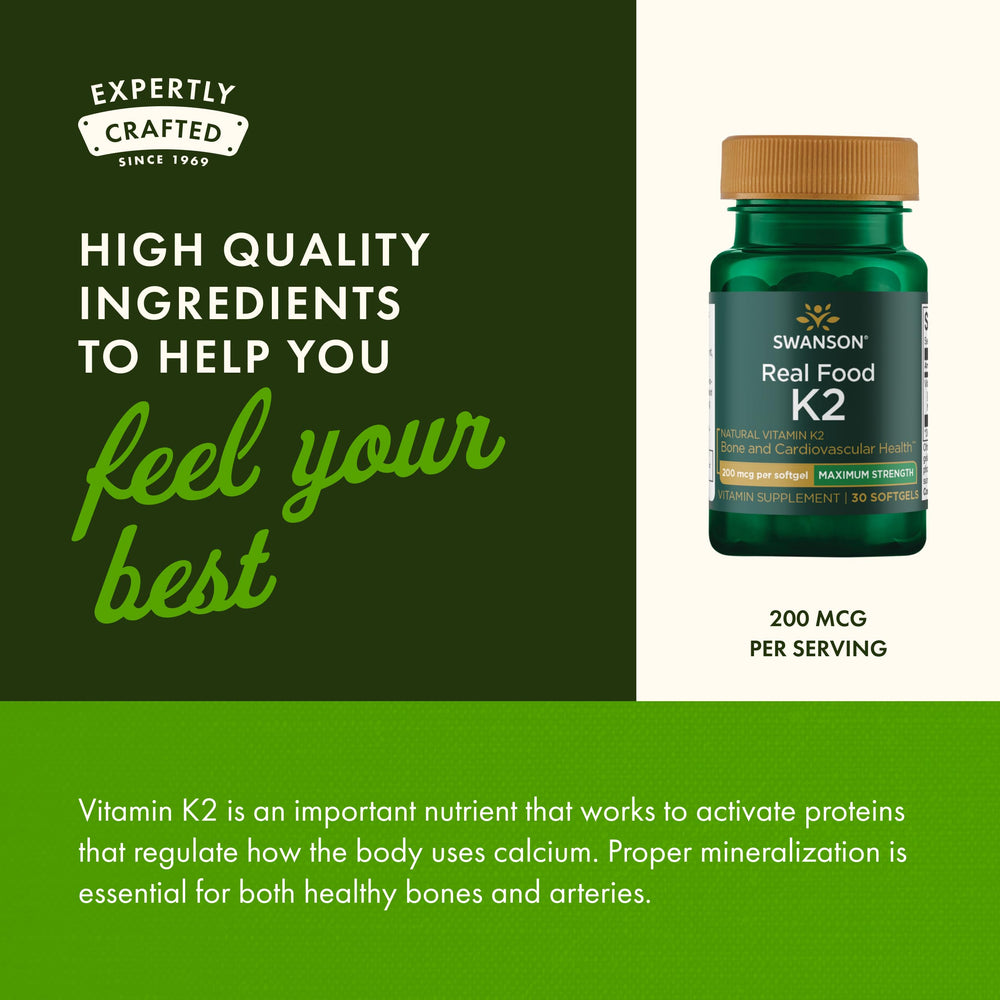 Swanson Vitamin K2 softgel texture close-up for easy swallowing.