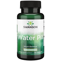 Swanson Water Pill bottle close-up, signifying quality for balanced hydration.