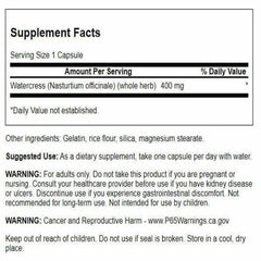 Side view of Swanson Watercress bottle for convenient daily nutrition.