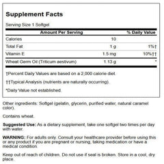 Swanson wheat germ oil softgels closeup for convenient daily supplement