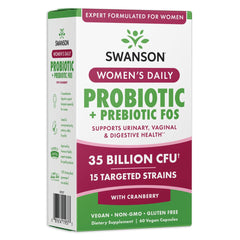 Swanson WMN Daily Probiotic bottle front view for everyday women's health support.
