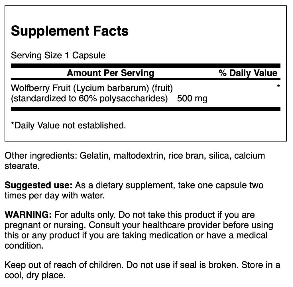 Swanson Wolfberry capsules for easy daily antioxidant support