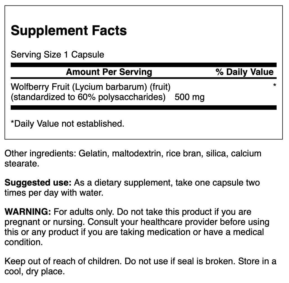 Swanson Wolfberry capsules for easy daily antioxidant support