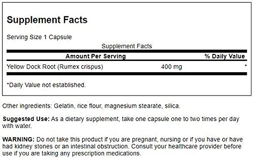 Swanson Yellow Dock Root bottle front shows full spectrum herbal support for GI-friendly habits.