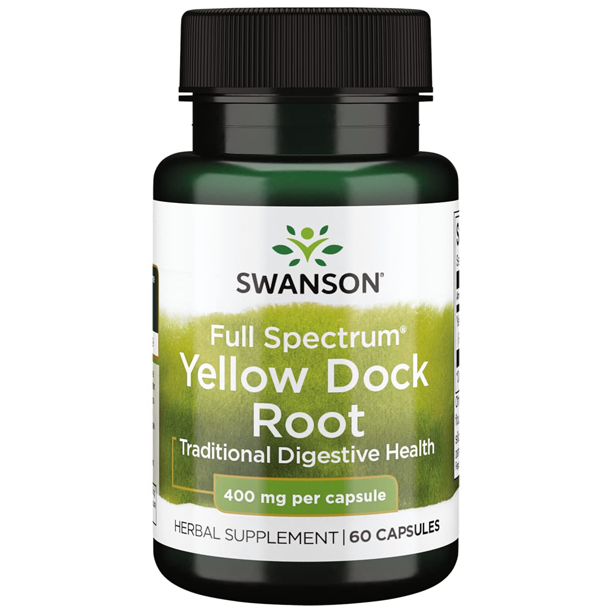 Swanson Yellow Dock Root capsules image shows a natural herbal option for daily routines.